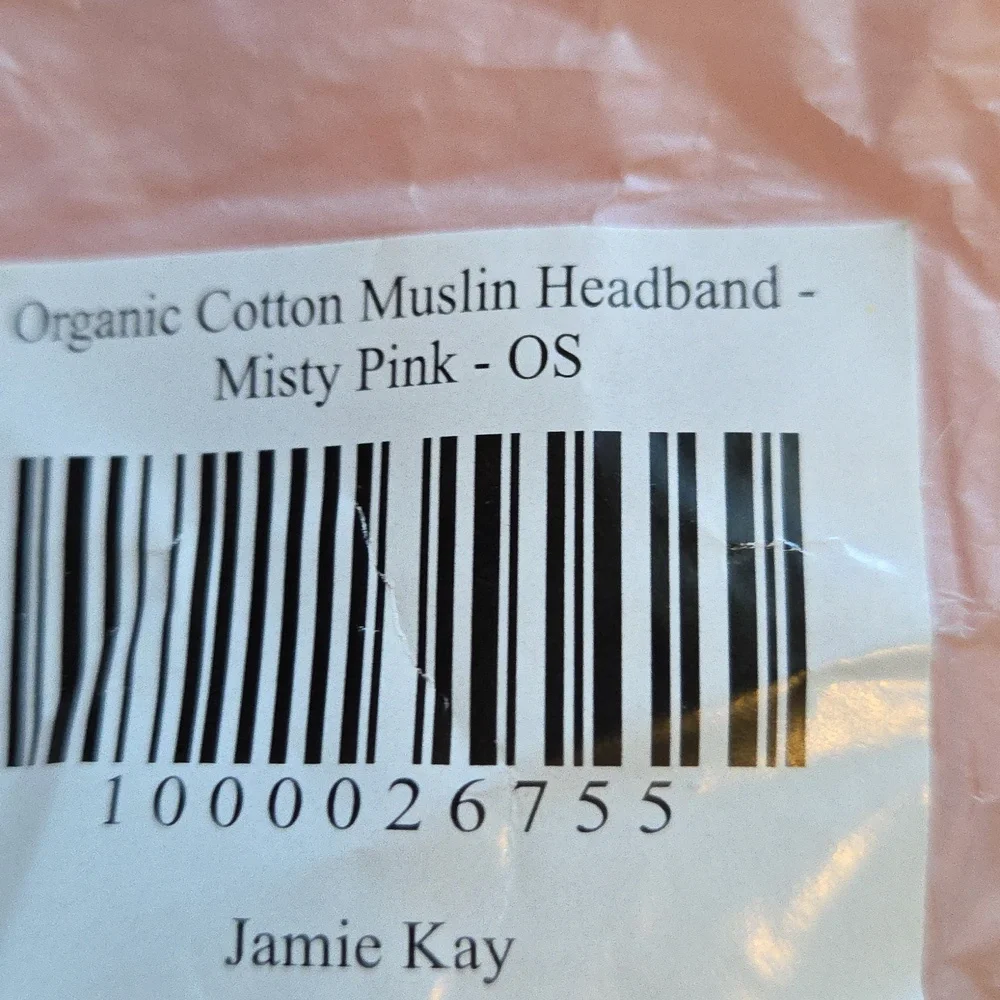 Nwt! Jamie Kay Organic Cotton Muslin Headband In Misty Pink